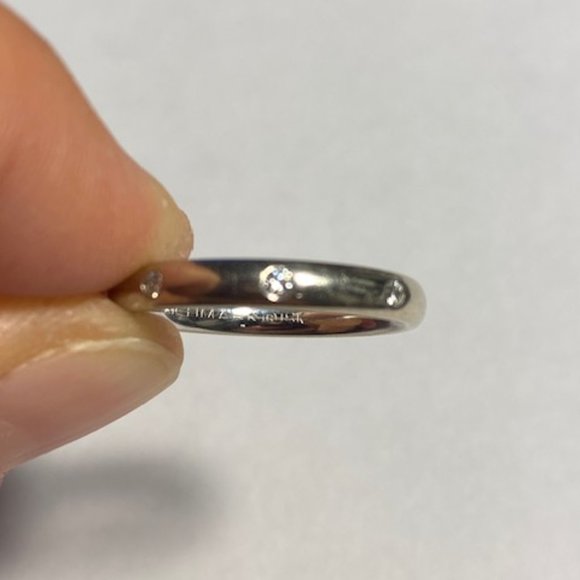 Benchmark Signed White Gold Natural Diamond Stackable Band - Picture 6 of 7